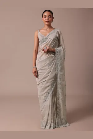 KALKI Fashion Floral Embroidered Organza Saree
