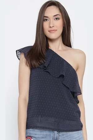 Sera Women Solid One Shoulder Top
