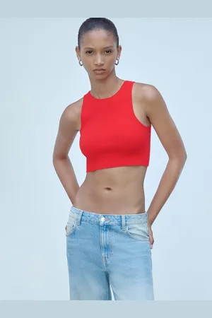 MANGO Knitted Crop Top
