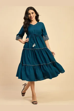 Azira V-Neck Empire Midi Dress