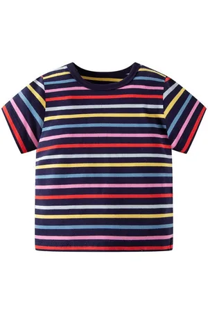 Stylecast Kids Striped Drop-Shoulder Sleeves Pockets T-shirt