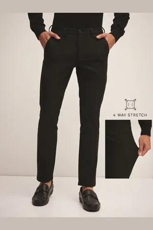 The Bear House Men Solid 4 Way Stretch Slim Fit Formal Trouser