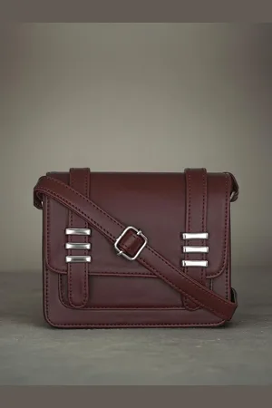 Mast & Harbour Textured PU Structured Handheld Bag with Cut Work