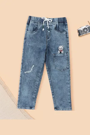 Nauti Nati Boys Jean Jogger Heavy Fade Embroidered Stretchable Jeans
