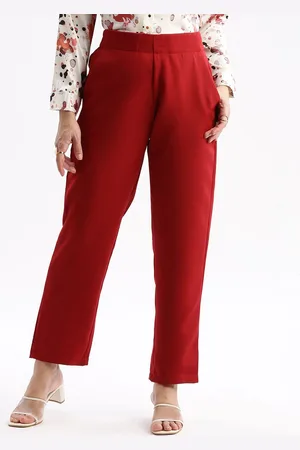 SHOWOFF Women Comfort Slim Fit Mid Rise Regular Trousers