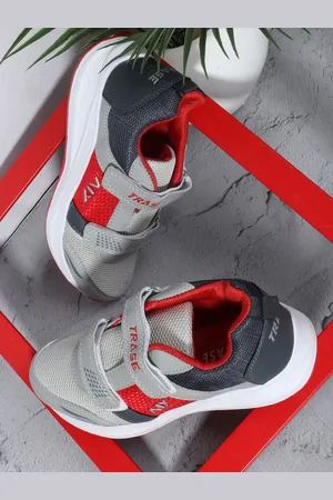 TRASE Boys Grey & Red Running Shoes