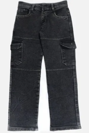SKY HEIGHTS Boys Mid-Rise Cotton Clean Look Cargos Jeans