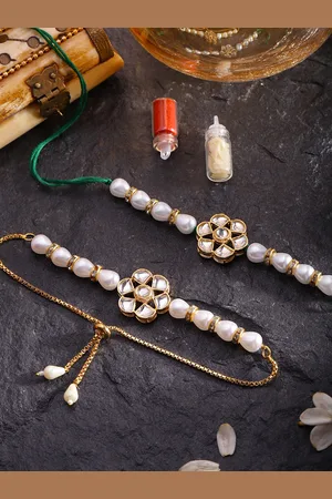 House of Pataudi Kundan Bhaiya Bhabhi Rakhi Gift Set