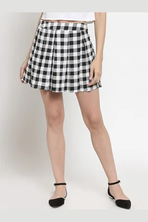 Sera Women Checked Flared Mini Skirt
