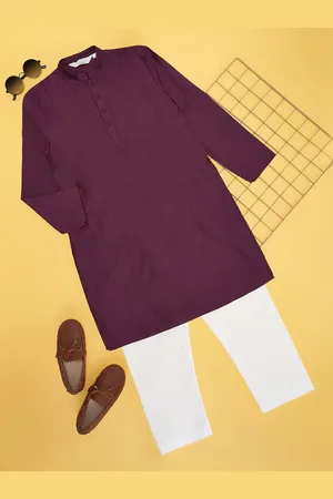 Pantaloons Boys Mandarin Collar Straight Kurta With Pyjamas