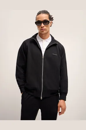 The Bear House Men Solid Sporty Jacket With Front Zip Closure
