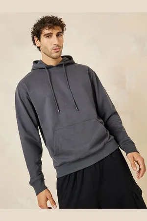 Styli Men Relaxed Fit Fleece Hoodie with Kangaroo Pocket