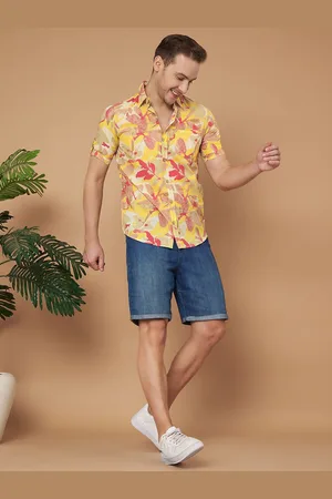 FABRIC FITOOR Men Relaxed Spread Collar Floral Printed Cotton Casual Shirt