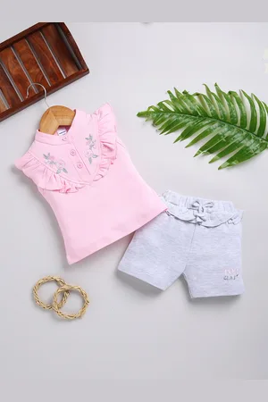 Moms Love Infant Girls Pure Cotton Top with Shorts