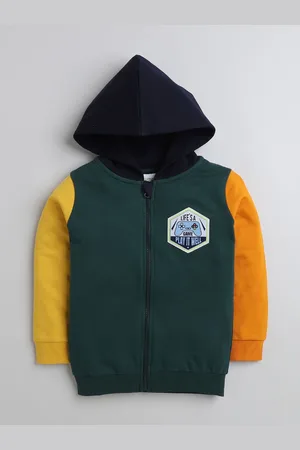 BUMZEE Boys Colourblocked Hooded Sweatshirt
