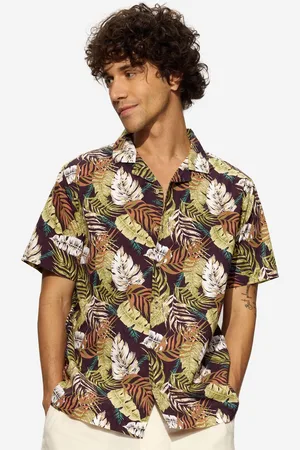 The Souled Store Men Tropical Printed Cuban Collar Casual Shirt