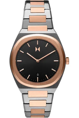 MVMT Men Black Dial & Silver Toned Bracelet Style Straps Analogue Watch 28000171