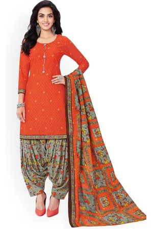 Miraan Floral Printed Pure Cotton Unstitched Dress Material