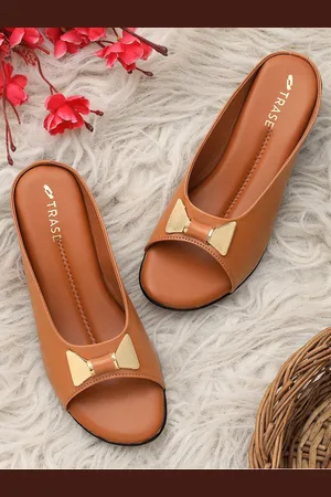 TRASE Wedge Heels Mules With Bows