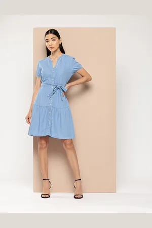 Chemistry Pure Cotton Chambray A-Line Mini Dress