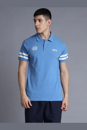HRX Men Solid Polo Collar Cotton T-shirt
