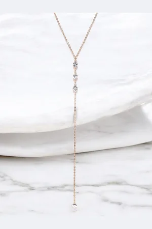 FÁBULA Crystals Studded Lariat Necklace
