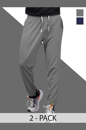 Septem Men Pack Of 2 Mid Rise Gym Pants ST-102.Navy Blue-Steel Grey-S-Navy Blue-Steel Grey