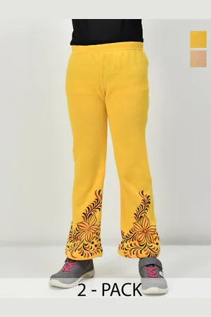 BAESD Girls Pack Of 2 Floral Printed Knitted Palazzos