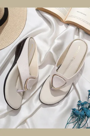 TRASE Women Off-White Solid Wedges