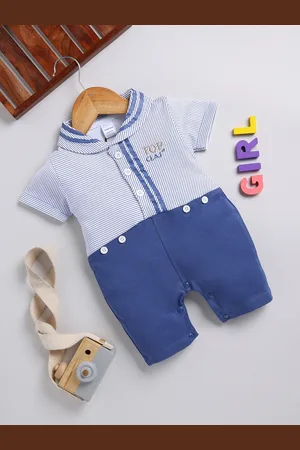 Moms Love Infant Boys Pure Cotton Colourblocked Rompers