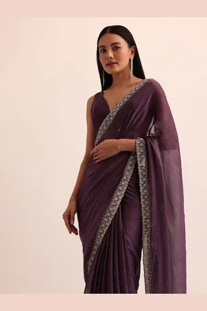 KALKI Fashion Ethnic Motifs Beads and Stones Satin Saree
