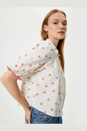 Koton Women Spread Collar Printed Cotton Casual Shirt