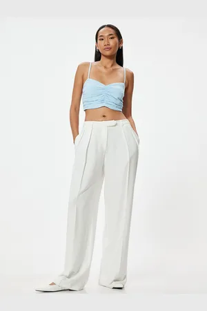 Koton Women Solid Shoulder Straps Viscose Rayon Top
