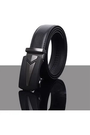 Winsome Deal Men Slider Buckle Closure Textured Formal Belt