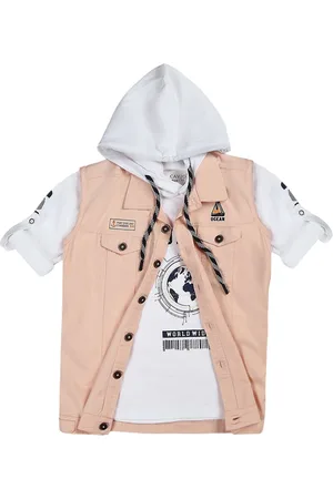 CAVIO Boys Lightweight Open Front Jacket with Embroidered