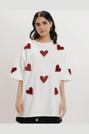 FREAKINS Oversized Conversational Printed Drop-Shoulder Sleeves T-shirt