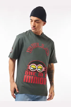 Bewakoof Minions Graphic Printed Oversized Pure Cotton T-shirt