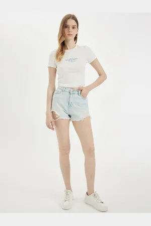 DeFacto Women Washed Denim Shorts