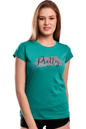 ELINA Women Typography Extended Sleeves T-shirt