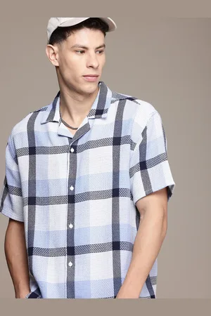 Roadster The Life Co. Pure Cotton Relaxed Fit Checked Knitted Shirt