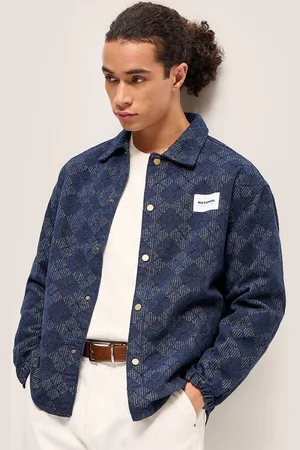 The Bear House Men Geometric Self Design Jacket