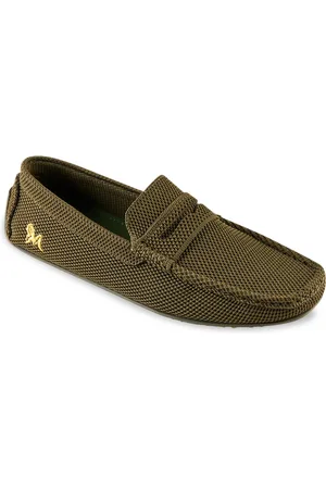 NEEMANS Men Olive Green Solid Loafers