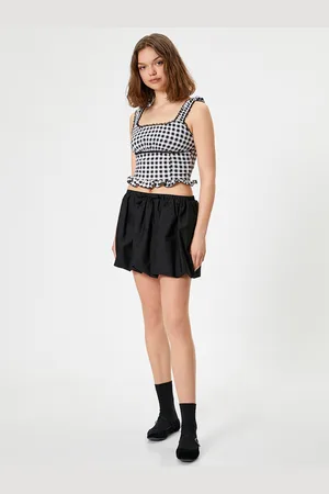 Koton Women Geometric Printed Square Neck Polyester Top