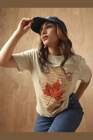 Roadster The Lifestyle Co. Women Typography Printed Round Neck Cotton Oversized T-Shirt