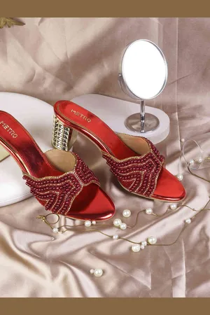 Metro Block Stone Embellished Block Mules