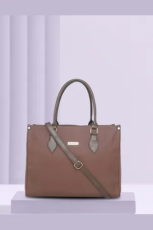 DressBerry Tan Structured Laptop Handheld Bag