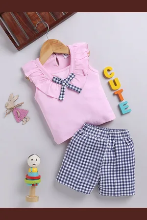 Moms Love Infant Girls Pure Cotton Top with Shorts