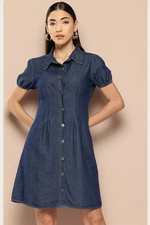 Chemistry Pure Cotton Chambray A-Line Mini Dress