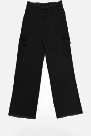 SKY HEIGHTS Girls Wide Leg Cargo Jeans