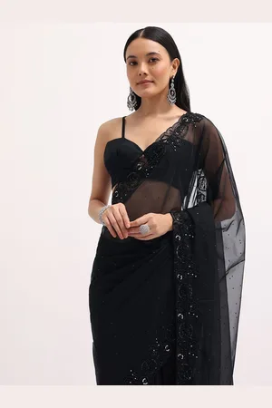 KALKI Fashion Sequinned Embroidered Organza Saree